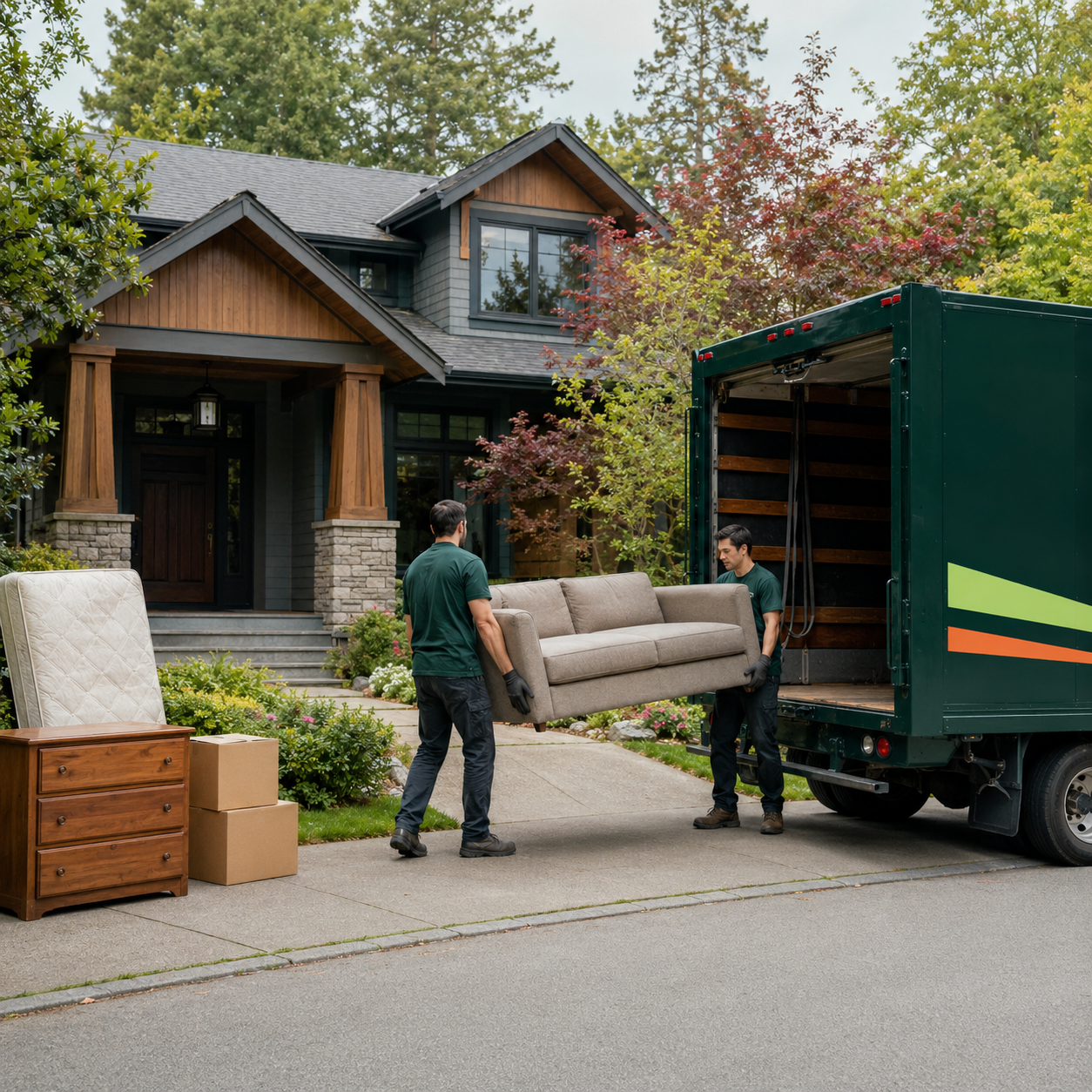 Old sofa ready for furniture removal in Vancouver