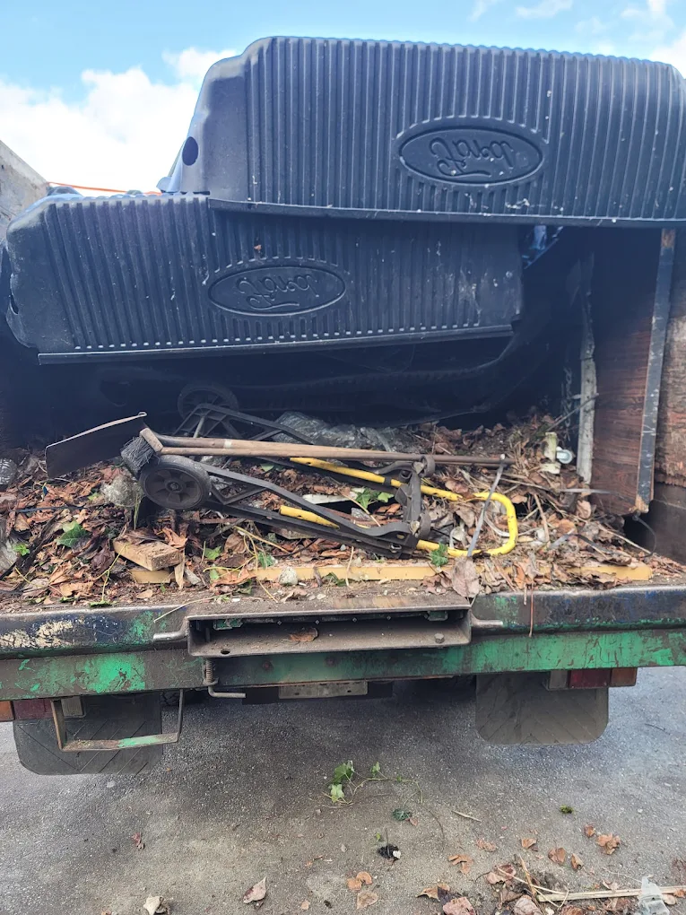 Unwanted materials collected during a local junk pickup